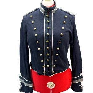 Denim & Supply Ralph Lauren Blue Brass Button Marching Band Jacket Women XL